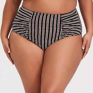NWT! TORRID metallic stripe bikini bottoms, 1X.